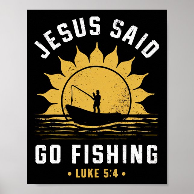 Affiche Jésus-Christ a dit allez à la pêche pêcheur chréti (Devant)