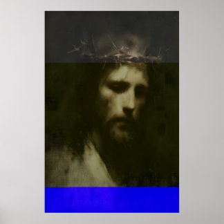 Affiche Jésus-Christ avec couronne d'épines, Gothique somb