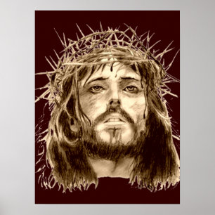 Affiche Jésus-Christ avec une couronne des épines