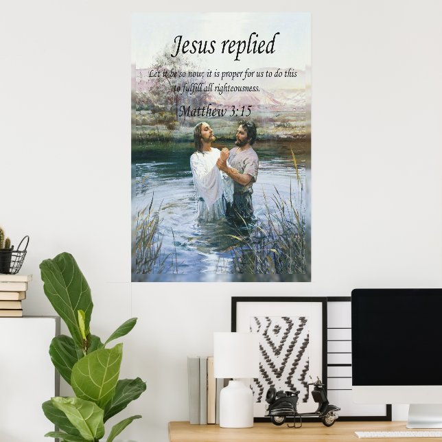 Affiche Jésus Christ Baptême image deux (Bureau à domicile)