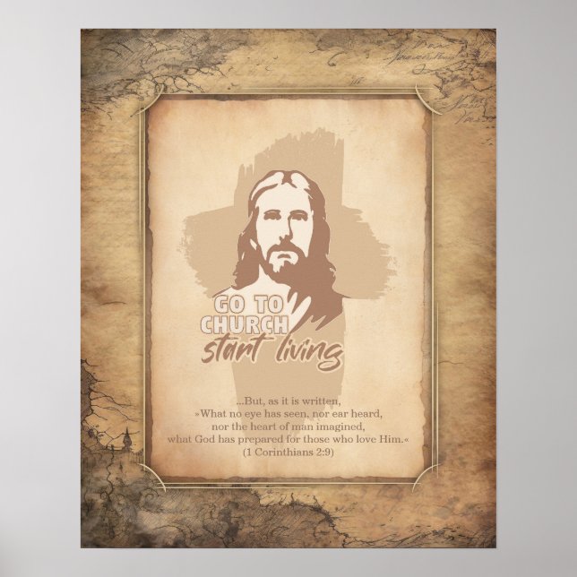 Affiche Jésus-Christ. Chrétien Pracher Vieux (Devant)
