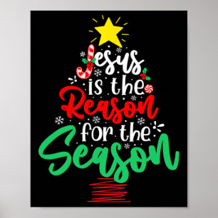 Affiche Jésus Christ est la raison de Noël Arbre de Noël