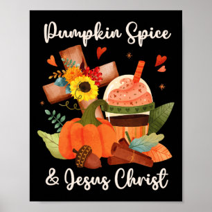 Affiche Jésus Christ et épice Citrouille Automne Automne C