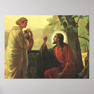 Affiche Jésus-Christ et le Bon Samaritain au Puits
