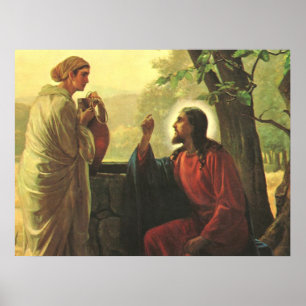 Affiche Jésus Christ et le Bon Samaritain dans le Puits