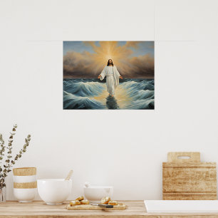 Affiche Jésus-Christ marchant sur l'eau
