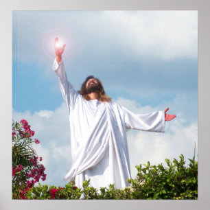 Affiche Jésus-Christ montant à Dieu chrétien d'art de ciel