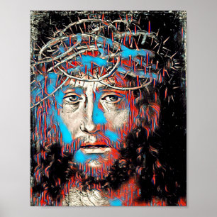 Affiche Jésus-Christ portant une couronne épaisse Peinture