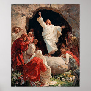 Affiche Jésus-Christ ressuscitant du tombeau