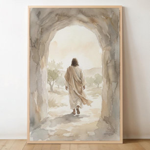 Affiche Jésus-Christ ressuscité, Peinture de Pâques, Jésus