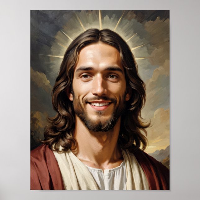 Affiche Jésus-Christ serein avec aura  (Devant)