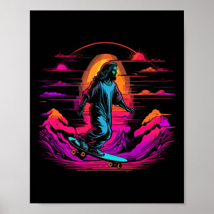 Affiche Jesus Christ Skateboarding - Rétro Skate chrétien