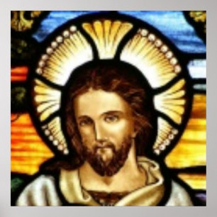 Affiche Jesus Christ Stained Glass Window