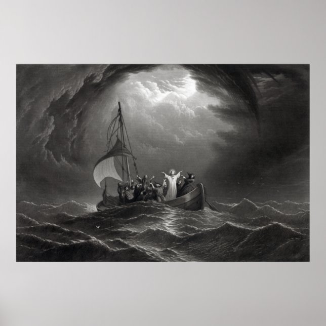 Affiche Jésus-Christ stille la tempête (Devant)