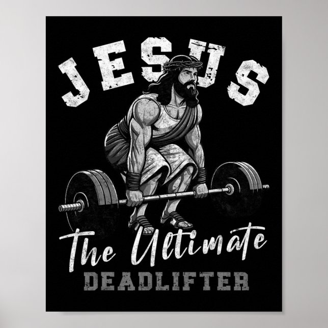 Affiche Jésus Christ The Ultimate Deadlifter Funny Christi (Devant)
