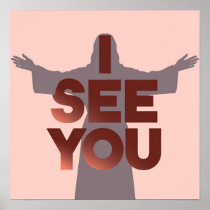Affiche Jésus-Christ vous regarde, Jésus je te vois