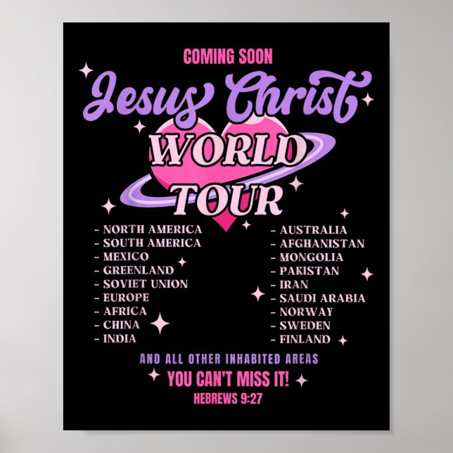 Affiche Jesus Christ World Tour Coming Soon You Can't Miss (Devant)