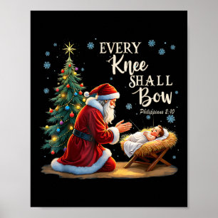 Affiche Jésus Christian Père Noël Noël Noël Chaque Knee Sh