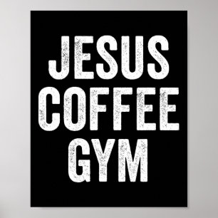 Affiche Jesus Coffee Gym Christian Workout Poids F