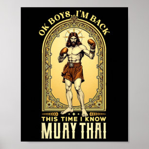 Affiche Jésus connaît Muay Thai Boxing Kickboxing Mixed ma