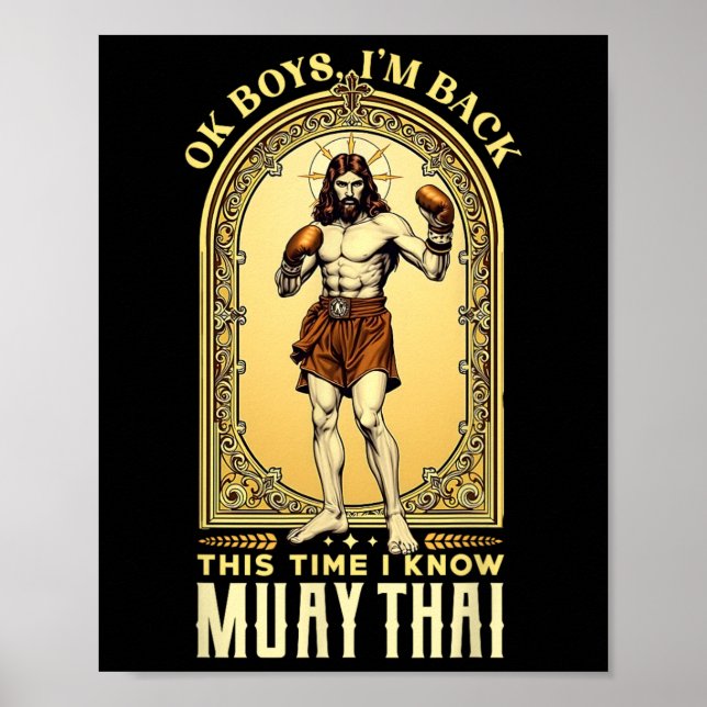 Affiche Jésus connaît Muay Thai Boxing Kickboxing Mixed ma (Devant)