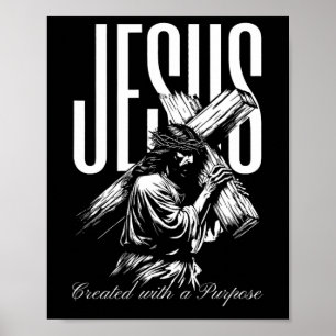 Affiche Jésus Créé Avec Un But Vintage Foi Sur La Peur
