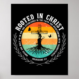 Affiche Jésus Croix Prière Verset Biblique Chrétien Enraci