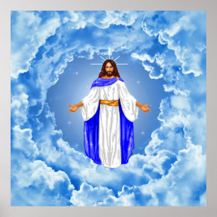 Affiche Jésus dans les nuages