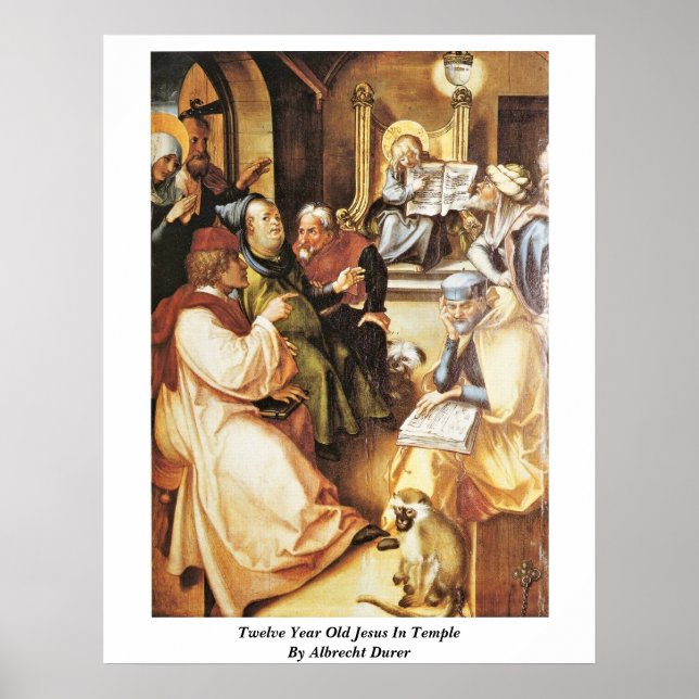 Affiche Jésus De Douze Ans Au Temple Par Albrecht Durer (Devant)