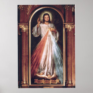 Affiche Jésus Divine Mercy Jezu et Tobie Charité
