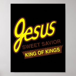 Affiche Jésus doux Sauveur Roi des Rois Drôle J chrétien