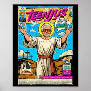Affiche  Jésus drôle mème Teenjus Christ foi deuxième venu