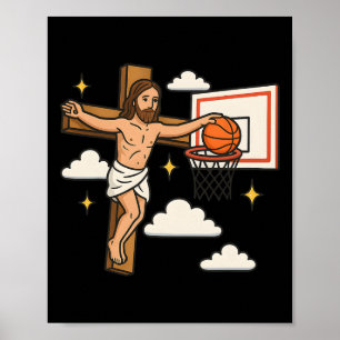 Affiche Jesus Dunk Drôle Christianisme Jésus Joue 
