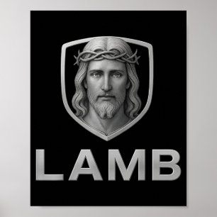 Affiche Jésus en tant qu'agneau Image chrétienne iconique 