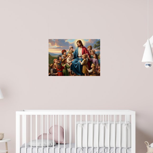 Affiche Jésus entouré d'enfants (Pépinière 2)