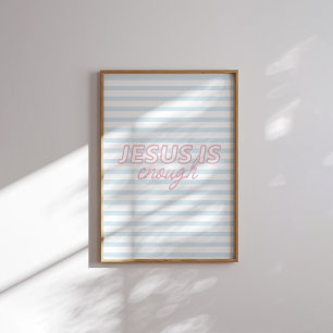 Affiche Jésus Est Assez Minimal Pastel Christian Wall Art