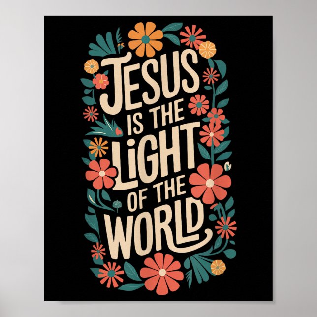 Affiche Jésus Est La Lumière Religieuse Chrétienne (Devant)
