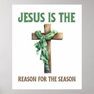 Affiche Jésus est la raison de la croix de Noël de saison