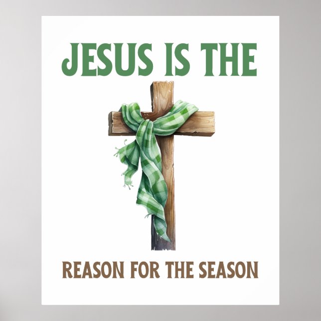 Affiche Jésus est la raison de la croix de Noël de saison (Devant)