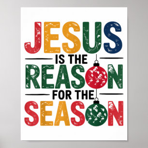 Affiche Jésus Est La Raison De La Saison Chrétien Noël