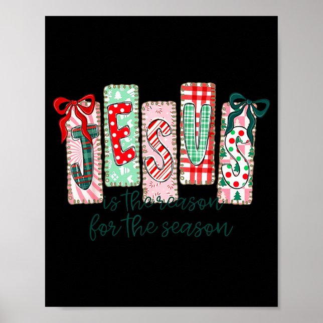 Affiche Jésus Est La Raison De La Saison Chrétien Noël (Devant)