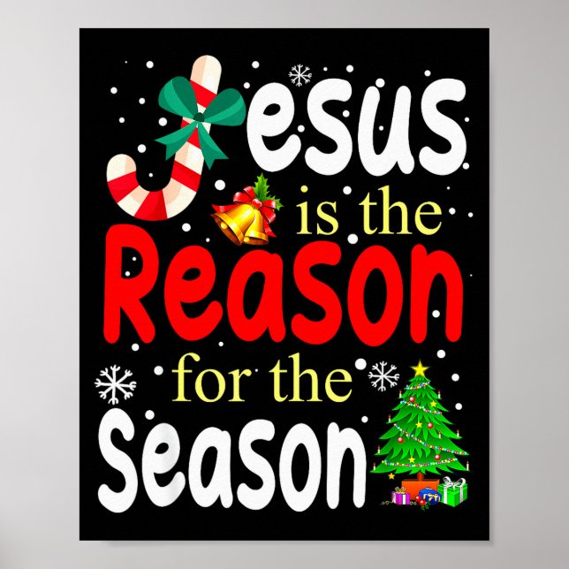 Affiche Jésus Est La Raison De La Saison Chrétienne Noël (Devant)