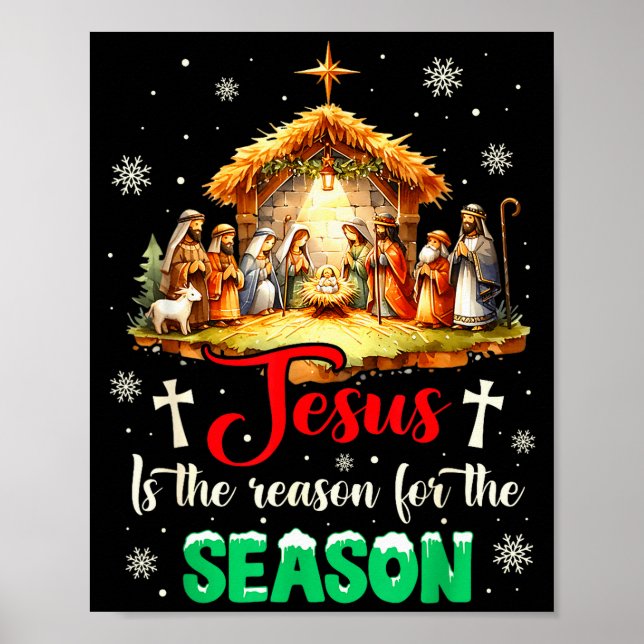 Affiche Jésus est la raison de la saison de la foi chrétie (Devant)