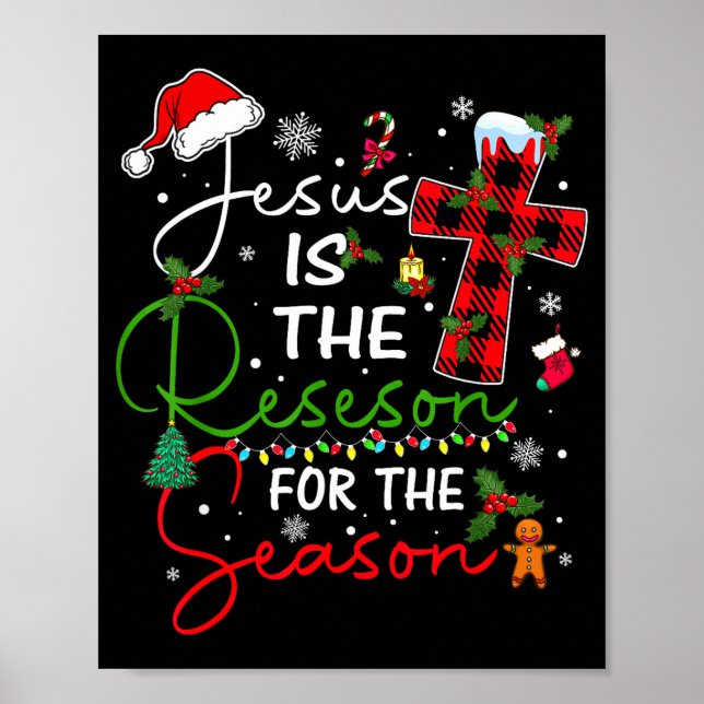 Affiche Jésus Est La Raison De La Saison De Noël Xmas  (Devant)