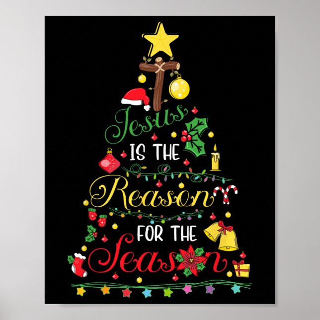 Affiche Jésus Est La Raison De La Saison Foi Chrétienne (Devant)