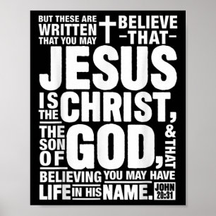 Affiche Jésus Est Le Christ Fils De Dieu Jean 20 31 Bibl