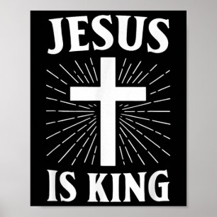 Affiche Jésus est le roi de la foi chrétienne Croix