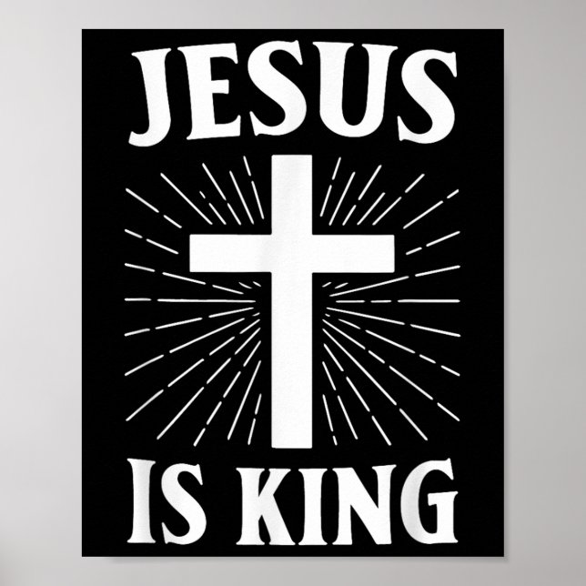 Affiche Jésus est le roi de la foi chrétienne Croix (Devant)