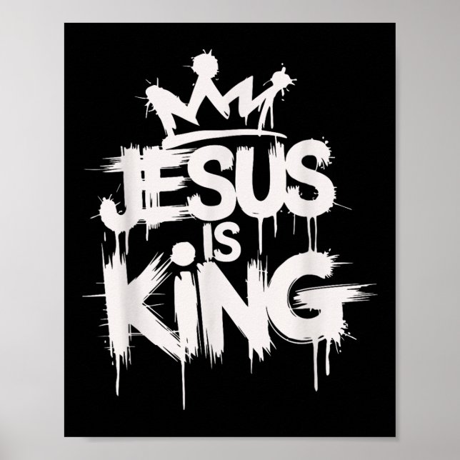 Affiche Jésus Est Le Roi Écriture Bible Chrétienne Citatio (Devant)