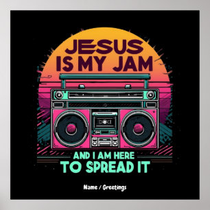 Affiche Jésus est ma confiture et je suis ici pour la répa